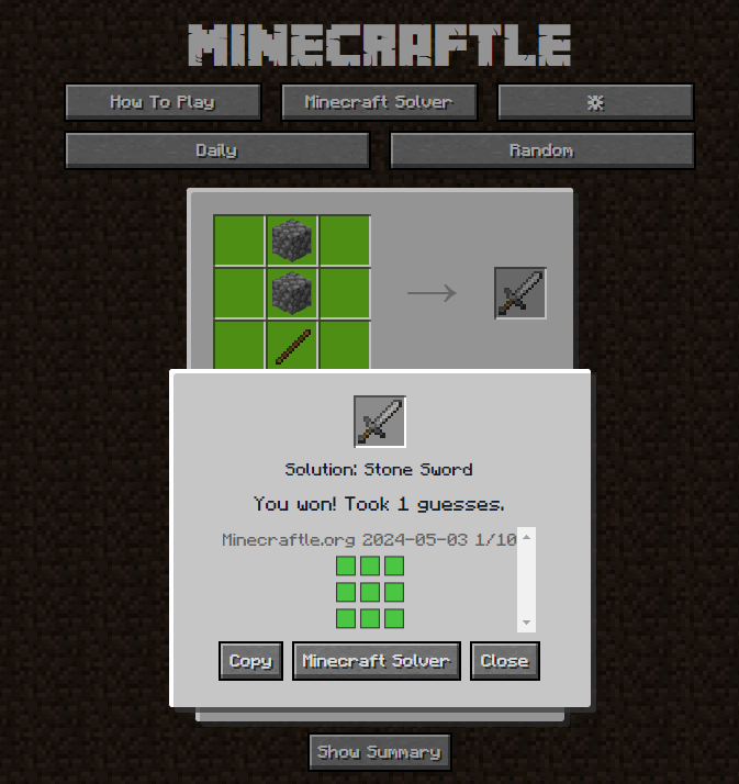 minecraftle today